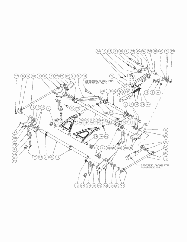 Lift Assembly 60-Inch Diagram and Parts List for S6031-KW 53AI8DU6050-31HP Cub Cadet Lawn Tractor